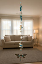 Load image into Gallery viewer, Deluxe Dragonfly crystal Suncatcher decorated with amethyst gemstones CH487
