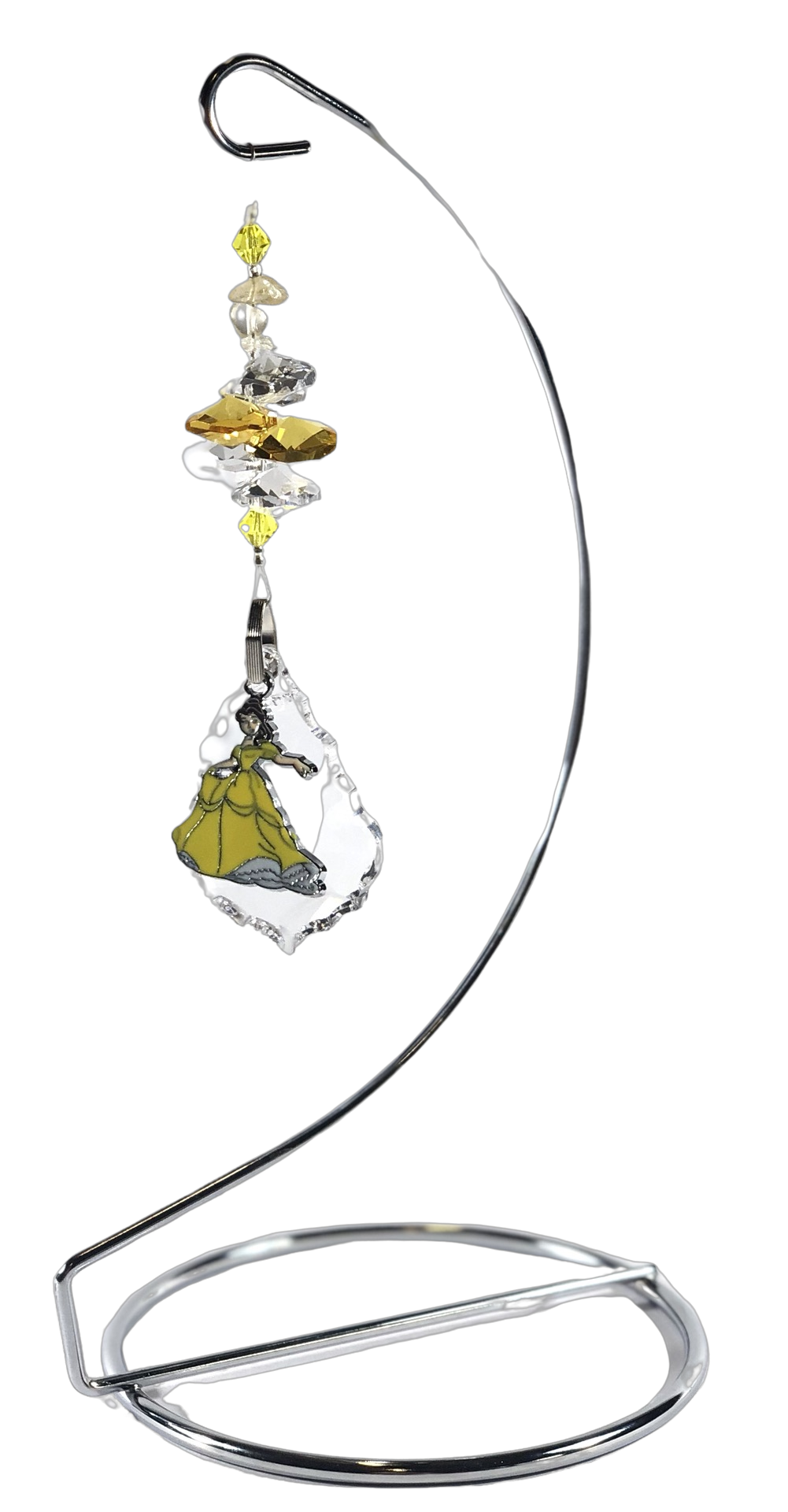 Beauty and the Beast - Belle crystal suncatcher is decorated with citrine gemstones and come on this amazing stand.
