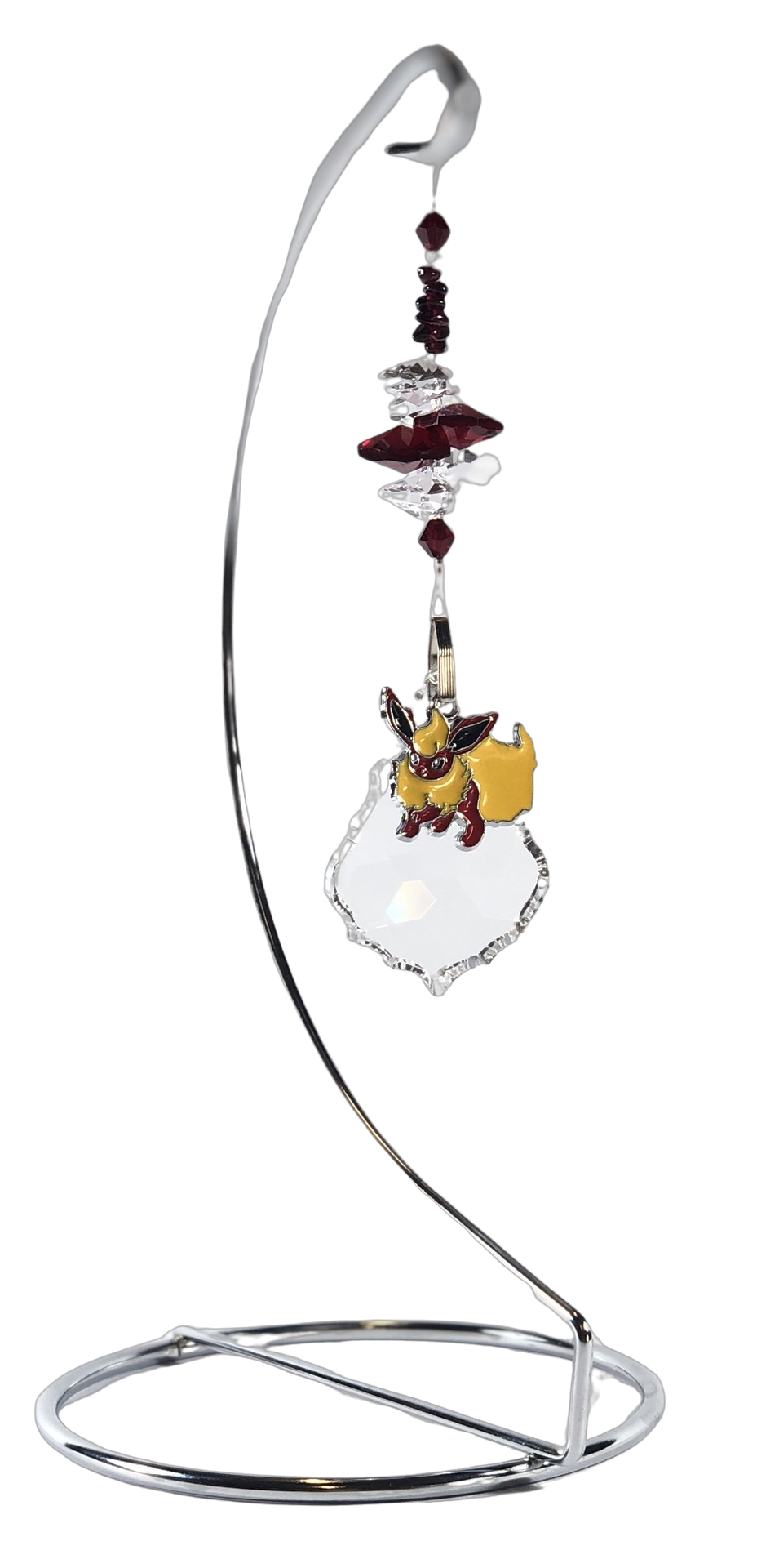 Pokémon Eevee Evolution - Flareon suncatcher come with garnet gemstones and a stand