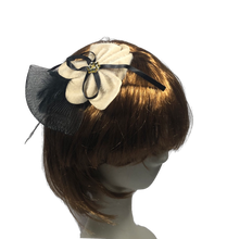 Load image into Gallery viewer, Stunning Beige &amp; Black Fascinator     (FS112)
