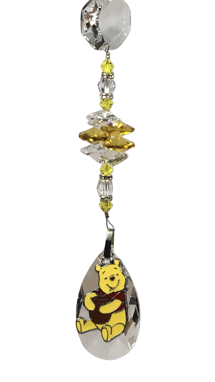 Winnie the Pooh crystal suncatcher with citrine gemstones