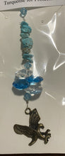Load image into Gallery viewer, Eagle Suncatcher decorated with turquoise gemstones CH289
