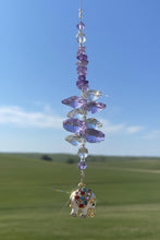 Load image into Gallery viewer, Elephant Suncatcher decorated with amethyst gemstones CH260
