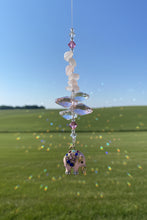 Load image into Gallery viewer, Elephant Suncatcher decorated with amethyst gemstones CH260
