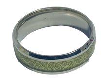 Load image into Gallery viewer, Stainless Steel - Silver with gold pattern ring.  Size 14. RW245
