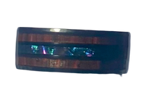 Load image into Gallery viewer, Stainless Steel -Black with wood and shell  size 6, 7, 8, 9, 11, 12, 13  RW207
