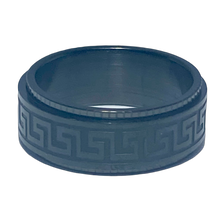 Load image into Gallery viewer, Fidget ring -  Black ring with pattern fidget ring. FR201

