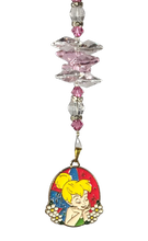 Load image into Gallery viewer, Tinker Bell - Disney Princess crystal suncatcher, decorated with Rose Quartz gemstone

