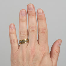 Load image into Gallery viewer, Fidget ring - Gold and silver chain ring spinner. Sizes 5, 6, 7, 8, 9, 10, 11, 12, 13, 14. FR110
