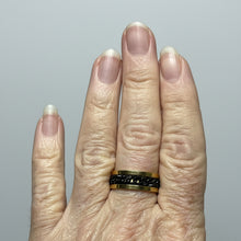 Load image into Gallery viewer, Fidget ring - Gold and black chain ring spinner. Sizes 5, 6, 7, 8, 9, 10, 11, 12, 13, 14. FR111

