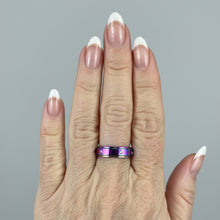 Load image into Gallery viewer, Fidget ring - Rainbow sparkle spinner.   Sizes 5, 6, 7, 8, 9, 10, 11. FR114
