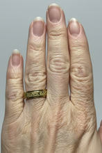 Load image into Gallery viewer, Fidget ring - Gold glitter moons &amp; stars spinner. Sizes 6, 7, 8, 9, 10, 11, 12. FR121
