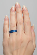 Load image into Gallery viewer, Fidget ring - Blue glitter spinner. Sizes 5, 6, 7, 8, 9, 10, 11, 12. FR125
