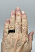 Load image into Gallery viewer, Fidget ring - black spinner with crosses. Sizes 6, 7, 8, 9, 10, 11, 12, 13.  (FR27)
