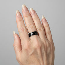 Load image into Gallery viewer, Fidget ring - black spinner. Sizes 6, 7, 8, 9, 10.   (FR29)
