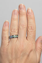 Load image into Gallery viewer, Fidget ring - Rainbow glitter moons &amp; stars spinner. Sizes 6, 7, 8, 9, 10, 11, 12, 13. FR124
