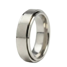 Load image into Gallery viewer, Fidget ring - silver spinner.   Sizes 6, 7, 8, 9, 10, 11. (FR8)
