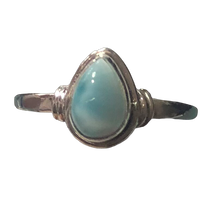 Load image into Gallery viewer, Larimar Sterling silver ring sizes 3, 13, 14 (BR011)
