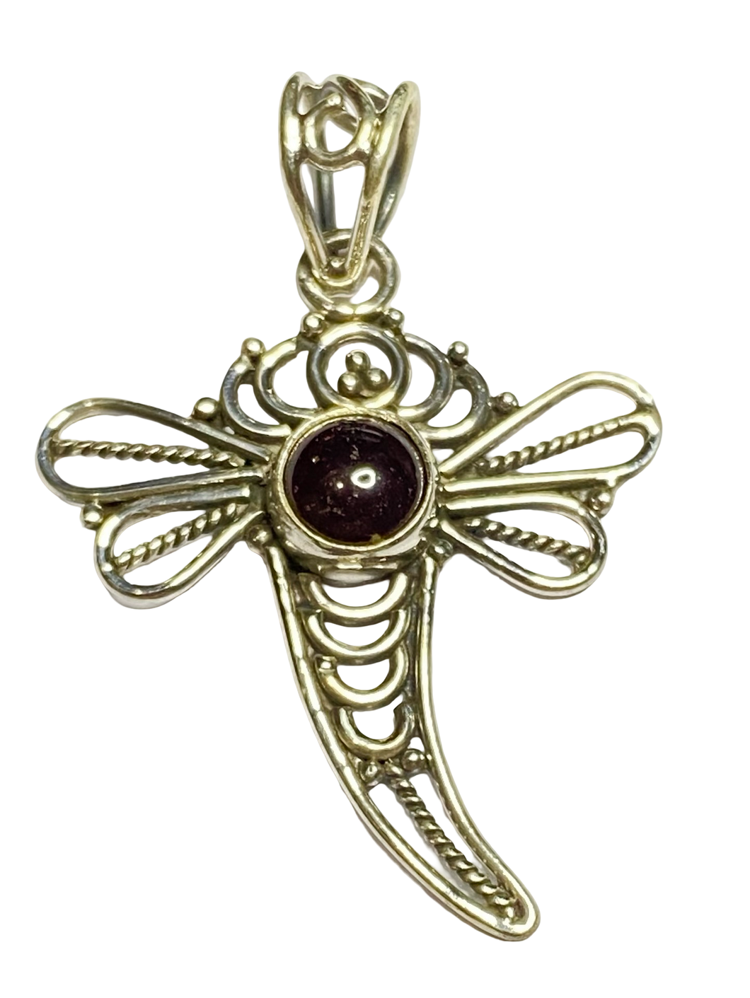 Garnet sterling silver pendant PN25