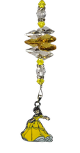 Load image into Gallery viewer, Beauty &amp; The Beast - Belle Disney Princess crystal suncatcher, decorated with citrine gemstone
