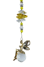 Load image into Gallery viewer, Fairy Crystal Suncatcher decorated with citrine gemstones CH4
