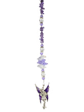 Load image into Gallery viewer, Fairy Crystal Suncatcher decorated with amethyst gemstones CH6
