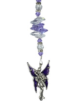 Load image into Gallery viewer, Fairy Crystal Suncatcher decorated with amethyst gemstones CH6
