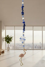 Load image into Gallery viewer, Flamingo Crystal Suncatcher decorated with rose quartz gemstones CH131
