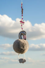 Load image into Gallery viewer, Flamingo Fluffy decorated with crystals and rose quartz  CH232
