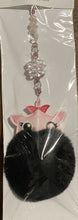 Load image into Gallery viewer, Pig Pink Fluffy suncatcher with crystals and Rose Quartz.  CH236
