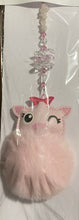 Load image into Gallery viewer, Pig Pink Fluffy suncatcher with crystals and Rose Quartz.  CH236

