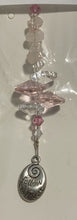 Load image into Gallery viewer, Follow Your Heart Suncatcher decorated with amethyst gemstones CH250
