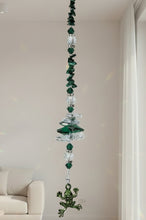 Load image into Gallery viewer, Frog Crystal Suncatcher decorated with Malachite gemstones CH59
