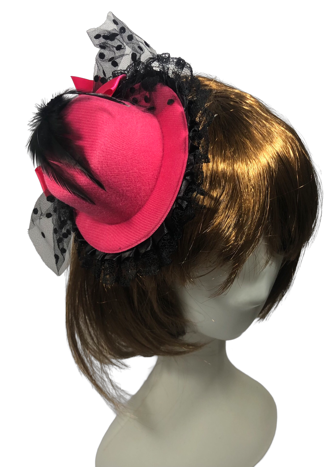 Stunning Pink & Black Fascinator      (FS123)