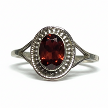 Load image into Gallery viewer, Garnet Sterling Silver ring size  9, 12    BR048
