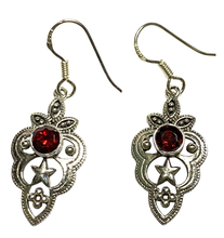 Load image into Gallery viewer, Garnet sterling silver earrings  ER101
