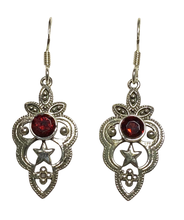 Load image into Gallery viewer, Garnet sterling silver earrings  ER101
