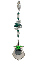 Load image into Gallery viewer, Grogu - Baby Yoda crystal suncatcher with malachite gemstones
