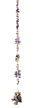 Load image into Gallery viewer, Owl suncatcher is decorated with crystals and Amethyst gemstones
