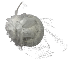 Load image into Gallery viewer, Stunning White Fascinator decorated with crystals        (FS115)
