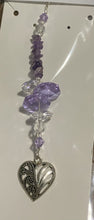 Load image into Gallery viewer, Heart Suncatcher decorated with rose quartz gemstones CH279
