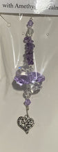 Load image into Gallery viewer, Heart Suncatcher decorated with rose quartz gemstones CH281
