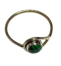 Load image into Gallery viewer, Malachite Sterling Silver ring size 3, 4, 5, 6, 7, 8, 9, 10, 11, 12, 13   BR035
