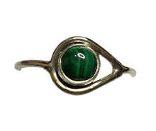 Load image into Gallery viewer, Malachite Sterling Silver ring size 3, 4, 5, 6, 7, 8, 9, 10, 11, 12, 13   BR035
