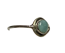 Load image into Gallery viewer, Larimar Sterling Silver ring size 3, 4, 5, 6, 7, 8, 9, 10, 11, 12, 13   BR036
