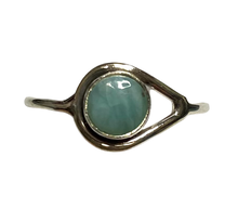 Load image into Gallery viewer, Larimar Sterling Silver ring size 3, 4, 5, 6, 7, 8, 9, 10, 11, 12, 13   BR036
