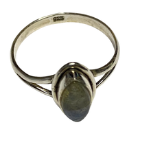 Load image into Gallery viewer, Labradorite Sterling Silver ring size 3, 4, 5, 6, 7, 8, 9, 10, 11, 12, 13   BR038
