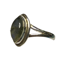 Load image into Gallery viewer, Labradorite Sterling Silver ring size 3, 4, 5, 6, 7, 8, 9, 10, 11, 12, 13   BR038
