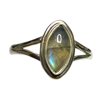 Load image into Gallery viewer, Labradorite Sterling Silver ring size 3, 4, 5, 6, 7, 8, 9, 10, 11, 12, 13   BR038

