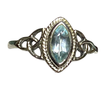 Load image into Gallery viewer, Blue Topaz Sterling Silver ring size  3, 4, 5, 6, 7, 8, 9, 10, 11, 12, 13    BR041
